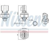 Nissens Pressostato aria condizionata 301077 per Hyundai ix55 (2008-2012), Genesis e KIA