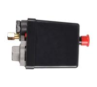 Interruttore Pressione Compressore Aria Nero 90-125psi 220v 16a | Controllo Automatico della Pressione, Foro Verticale Singolo, Filettatura Interna 1/4, per Casa e Negozio