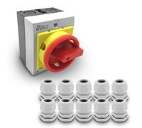 Interruttore principale 16A alloggiamento raccordi per cavi 10x M20 grigio 4 ...