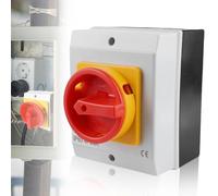 Interruttore principale, 25 A, 4 poli, interruttore rotativo IP65, interruttore di riparazione con alloggiamento, separazione dell'alimentazione per collegare interruttori e scollegare piccoli