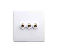 Interruttore Pulsante A Parete Presa Leva Controllo A Leva Miglioramento Bianco Antico Casa Ottone Lampada Pannello Accessorio Connettore di Alimentazione 3 Tipo 3