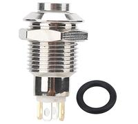 Interruttore Pulsante a Spinta 10mm Metallo, Autolocking Impermeabile con Luce, 3V, 1A - Resistente IP65, Verniciatura Antiruggine, Ideale per Avvio e Controllo Accessi (Gialla)