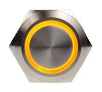 Interruttore/pulsante antivandalismo 19mm - Silverline - giallo NEW