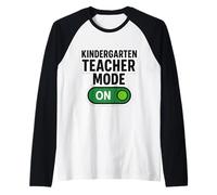 Interruttore Pulsante modalità Insegnante di Scuola Materna sul Ritorno a Scuola Maglia con Maniche Raglan