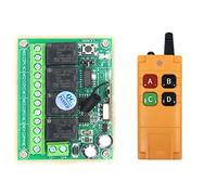 Interruttore radio DC 12 V 24 V 4 canali, con trasmettitore remoto da 300 m, telecomando industriale, impermeabile, a lunga distanza, telecomando