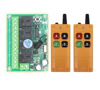 Interruttore radio DC12 V a 4 canali, telecomando senza fili, telecomando, ricevitore 200 m di distanza (con 2 telecomandi)