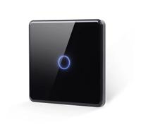 Interruttore radio touch per lampade senza interruttore, telecomando, RF433, nessun cablaggio necessario, interruttore radio SmartHome, mini modulo da incasso (interruttore della luce 1 scomparto nero