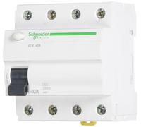 Interruttore RCD Schneider A9Z06440 4 vie, 4P, 40A, 300MA, IP20, plastica