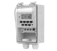 Interruttore relè orario programmabile, 220 V 10 A, timer digitale, timer intelligente, timer digitale LCD con copertura trasparente impermeabile, timer elettronico