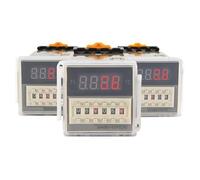 Interruttore relè timer programmabile LED digitale DH48S-S 0.1S-99H Base presa AC/DC 12V 24V 36V 110V 220V 380V Ripetizione del timer del ciclo 1 pz(DCAC24V)
