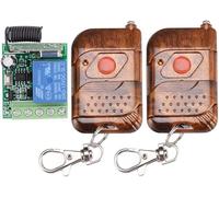 Interruttore remoto a 1 canale, 12 V, trasmettitore radio, ricevitore senza potenziali + con due trasmettitori manuali, modifica wireless della serratura elettrica per il controllo degli accessi