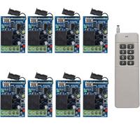 Interruttore remoto wireless da 500 m, 12 V, modulo di controllo remoto a 8 canali, un trasmettitore manuale controlla sei ricevitori, controllo indipendente/telecomando