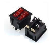 Interruttore Rocer Rosso Doppio DPDT Latching 6 Pin ON-ON 2 Posizioni CQC UL con Luce