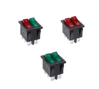 Interruttore Rocker Doppio 6 Poli Illuminato Rosso Verde 20A 125V 15A 250V AC