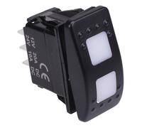 Interruttore rocker DPDT momentaneo illuminato Bianco On-Off-On 10A 12V