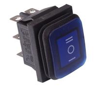 Interruttore Rocker Impermeabile Illuminato Blu On-Off-On 20A DPDT IP67