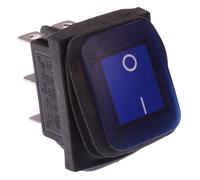 Interruttore Rocker Impermeabile Illuminato On-On Blu 20A DPDT IP67