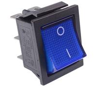 Interruttore Rocker Rettangolare Illuminato Blu On-Off 220V DPDT