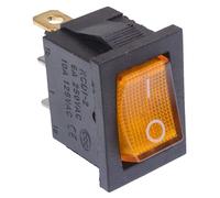Interruttore Rocker Rettangolare Illuminato On-Off Giallo 12V SPST