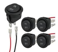 Interruttore Rocker Rotondo ONOFF Eurowagens Per Cruscotto Auto Nero