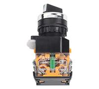 Interruttore Rotante 3 Posizioni 22 mm 1NC+2NO Auto-bloccante per Avviamento Elettromagnetico, Contattore e Relè - Selettore con Montaggio Facile