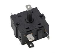Interruttore rotante per riscaldamento elettrico a 3 e 5 poli, AC 250 V 16 A, interruttore per termosifoni con pulsante on/off, molte marche, nero (5 pin)