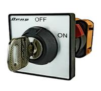 Interruttore rotativo a camme con chiave 0-1 ON/OFF con blocco 1 polo / 25A