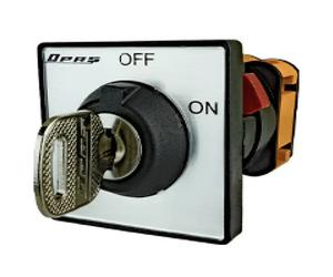 Interruttore rotativo a camme con chiave 0-1 ON/OFF con blocco 1 polo / 25A