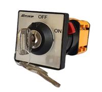 Interruttore rotativo a camme con chiave 0-1 ON/OFF con blocco 3 poli / 20A