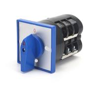 Interruttore rotativo di commutazione, LW5D-16/YH3.3 16A Pannello blu Commutatore a camma di conversione voltmetro trifase a tre poli a quattro posizioni