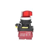 Interruttore rotativo LA36M da 22 mm Lampada a 3 posizioni On Off On Selettore luce a LED Interruttore di alimentazione rotativo a 2 posizioni 12v 24v 220v 110v(RED-LATCHING,2NO_2 POSITION-LONG_6V)