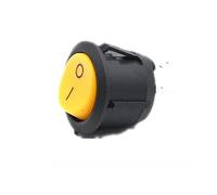 INTERRUTTORE ROTONDO 20mm 2 CONTATTI GIALLO 250V 6A ON/OFF SWITCH 2PIN