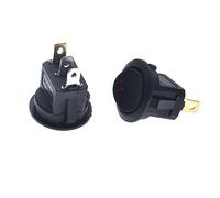 Interruttore rotondo for barca 12V Occhio di gatto con luce CD1 3PIN ROSSO Verde Blu Pulsante a bilanciere Interruttori accensione/spegnimento(Red light)