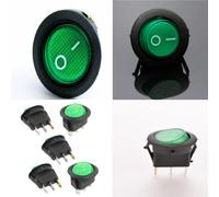 INTERRUTTORE rotondo luminoso 220V 6A rosso verde blu giallo da pannello 20mm