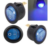 INTERRUTTORE rotondo luminoso 220V 6A rosso verde blu giallo da pannello 20mm