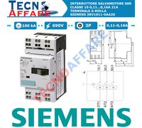Interruttore Salvamotore 0,11...0,16 A Interruzione 100 kA Siemens 3RV1011-0AA20