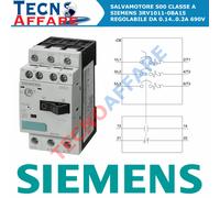 Interruttore Salvamotore S00 0.14..0.2A 690V Siemens 3RV1011-0BA15