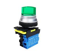 Interruttore selettore 30 mm con manopola LA36M autobloccante interruttore istantaneo 12 V 24 V 220 V 2/3 posizioni interruttore start-stop on/off con luce LED (blu LED, 2 POSITION-LONG