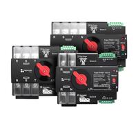 Interruttore selettore elettrico automatico di trasferimento a doppia alimentazione, trifase, 2P3P4P, 63A, 100A, 125A, 230V, Din Rail, ATS ininterrotto(3P L N 220V-230V,63A)
