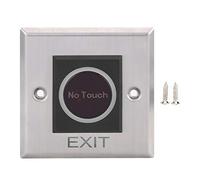 Interruttore Sensore a Infrarossi NonTouch, Controllo Accessi DC12V, Pulsante Retroilluminato in Acciaio Inox - Indicatore LED Doppio, Tecnologia Ottica Infrarossi, Installazione