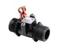 Interruttore sensore di flusso d'acqua G1/2" con turbina effetto Hall, compatibile con gamma di tensione da 3,5 V a 24 V per il monitoraggio del flusso del fluido (nero)