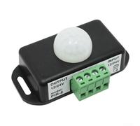 Interruttore sensore di movimento PIR a infrarossi DC 12 V-24 V per striscia di luce LED, controller on/off automatico con ritardo regolabile da 1 a 10 minuti, 8 m Detec