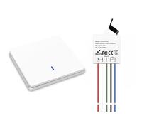 Interruttore senza fili della luce,Radiotrasmettitore a parete 433mhz e Controller Ricevitore RF a relè da 10A,facile installazione per lampade fino a 1500W,Mantieni gli interruttori tradizionali