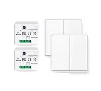 Interruttore senza neutro Mini modulo ricevitore 220V 110V Pulsante telecomando luce filo singolo(2Receiver 2Remote)