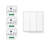 Interruttore senza neutro Mini modulo ricevitore 220V 110V Pulsante telecomando luce filo singolo(3Receiver 1Remote)