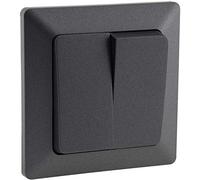 Interruttore serie MILOS antracite con cornice, 2 vie