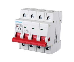 Interruttore Sezionatore 40A 63A 100A 125A, 4P 415VAC, Montaggio Su Guida DIN, Occupa 4 Moduli (125A)