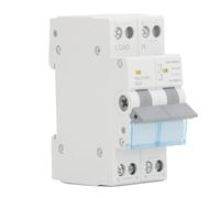 Interruttore Sezionatore Doppia Alimentazione Manuale 2P 63A 230V con Interblocco Meccanico, Montaggio Guida DIN 35mm per Casa Generatore Camper