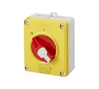 INTERRUTTORE SEZIONATORE - HP - EMERGENZA - IN BOX ISOLANTE - 32 A 3P - MANIGLIA ROSSA - IP66/67/69