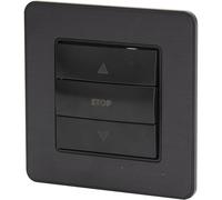 Interruttore singolo controllo tapparelle 10A - metallo nero spazzolato -gamma Kouro - Zenitech